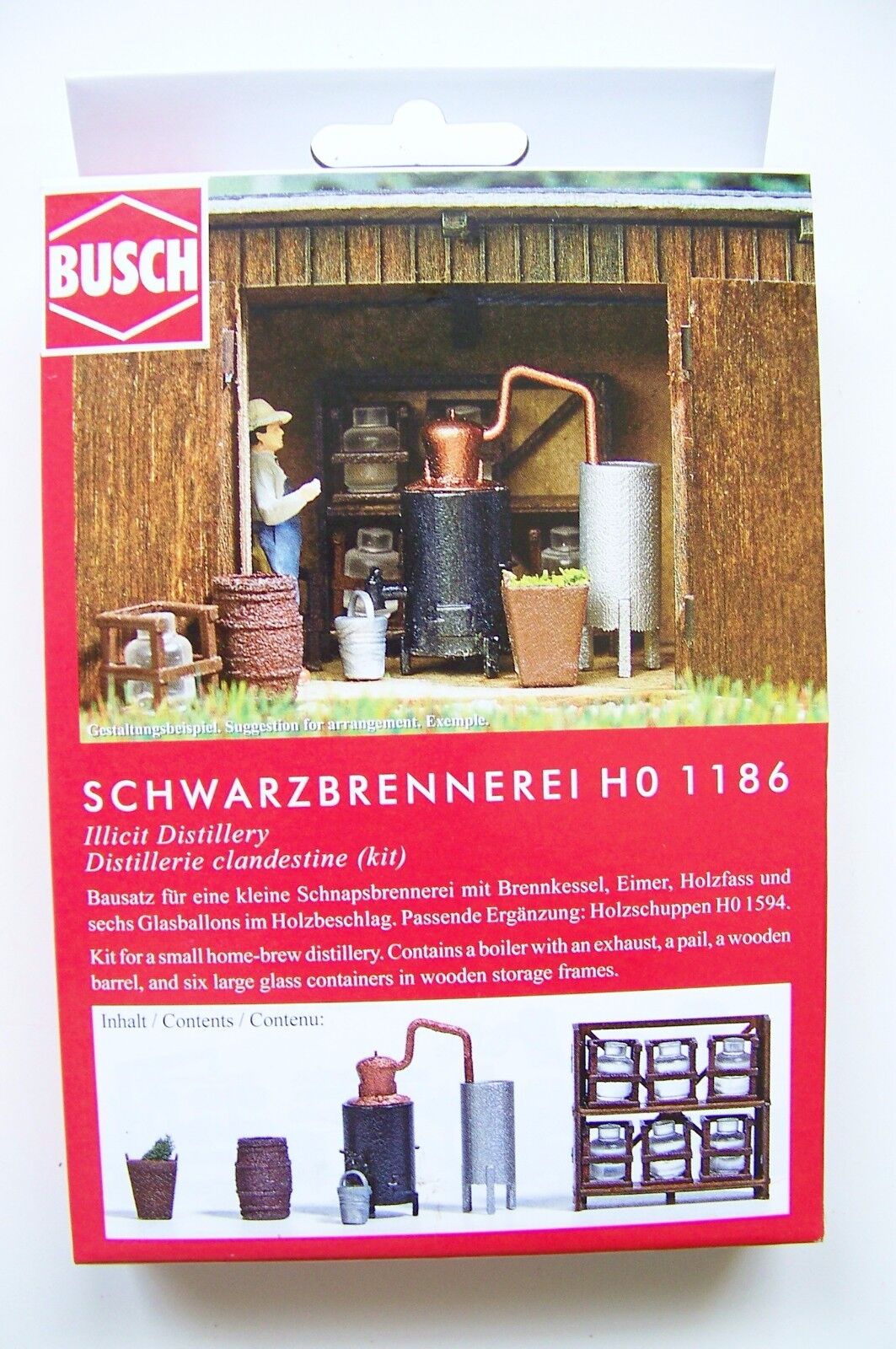 Busch 1186 Moonshine Distillery Equipment Kit: 1/87 Model