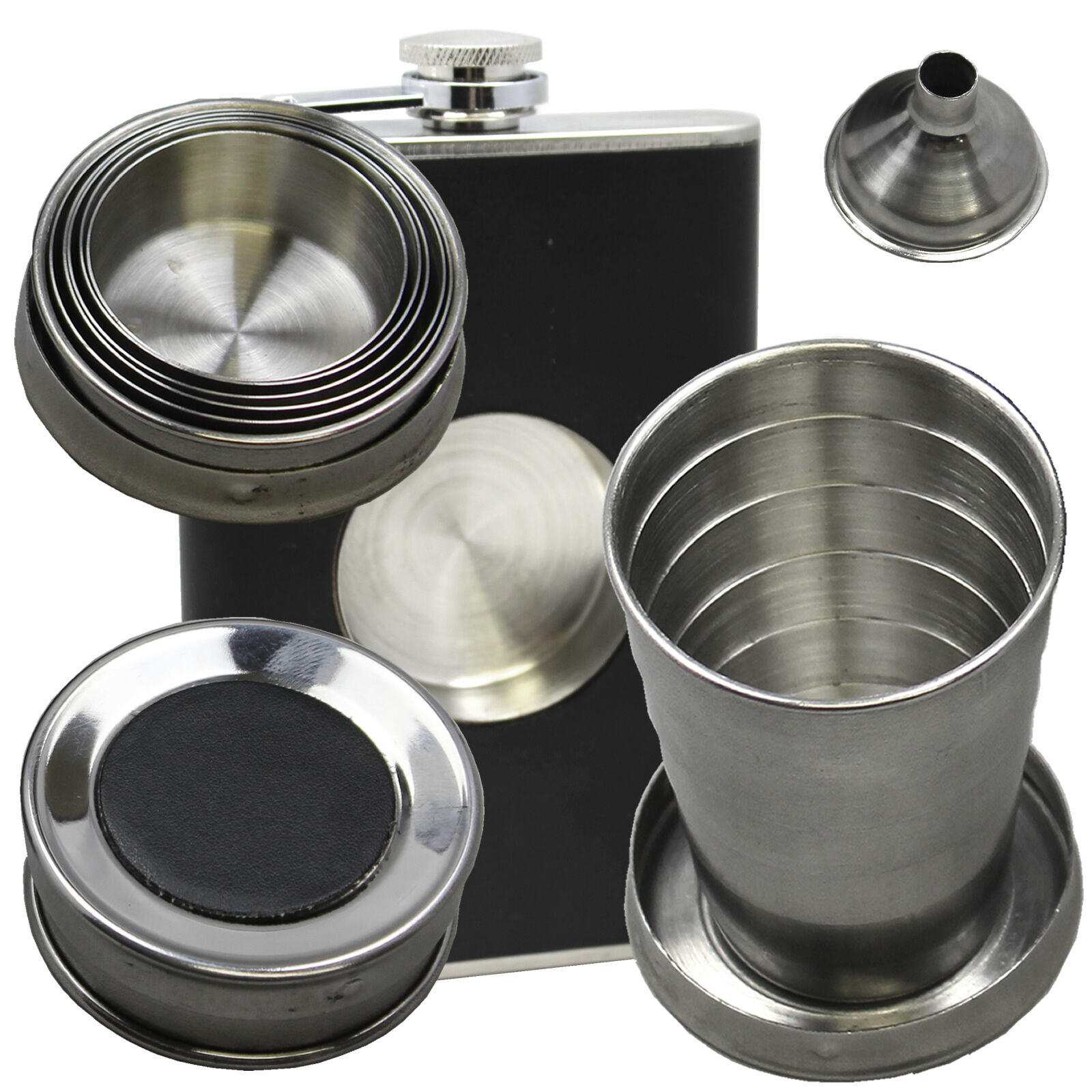 Portable Stainless Steel 8oz Flask with Funnel