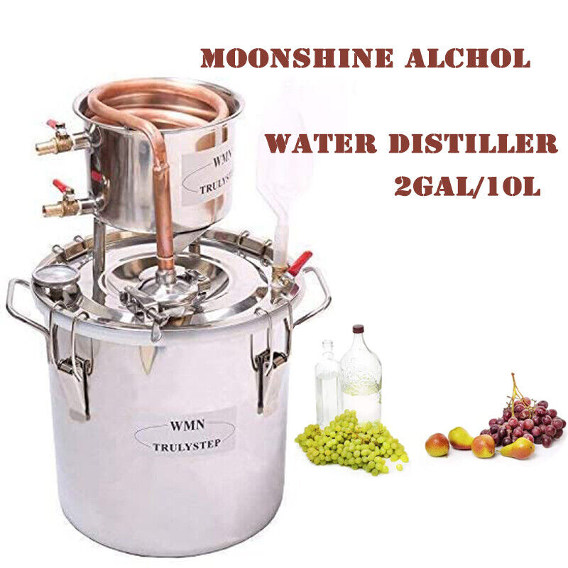 2-Gal Alcohol Distiller Moonshine Still Water Wine Brewing