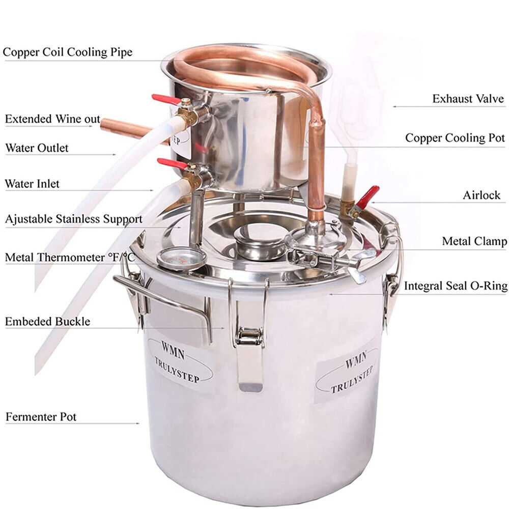 2-Gal Alcohol Distiller Moonshine Still Water Wine Brewing