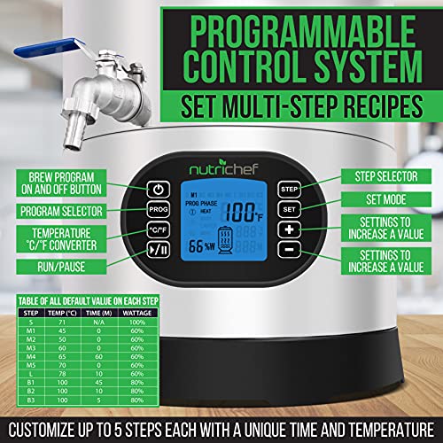 NutriChef Mash & Boil Home Beer Brewing Kit