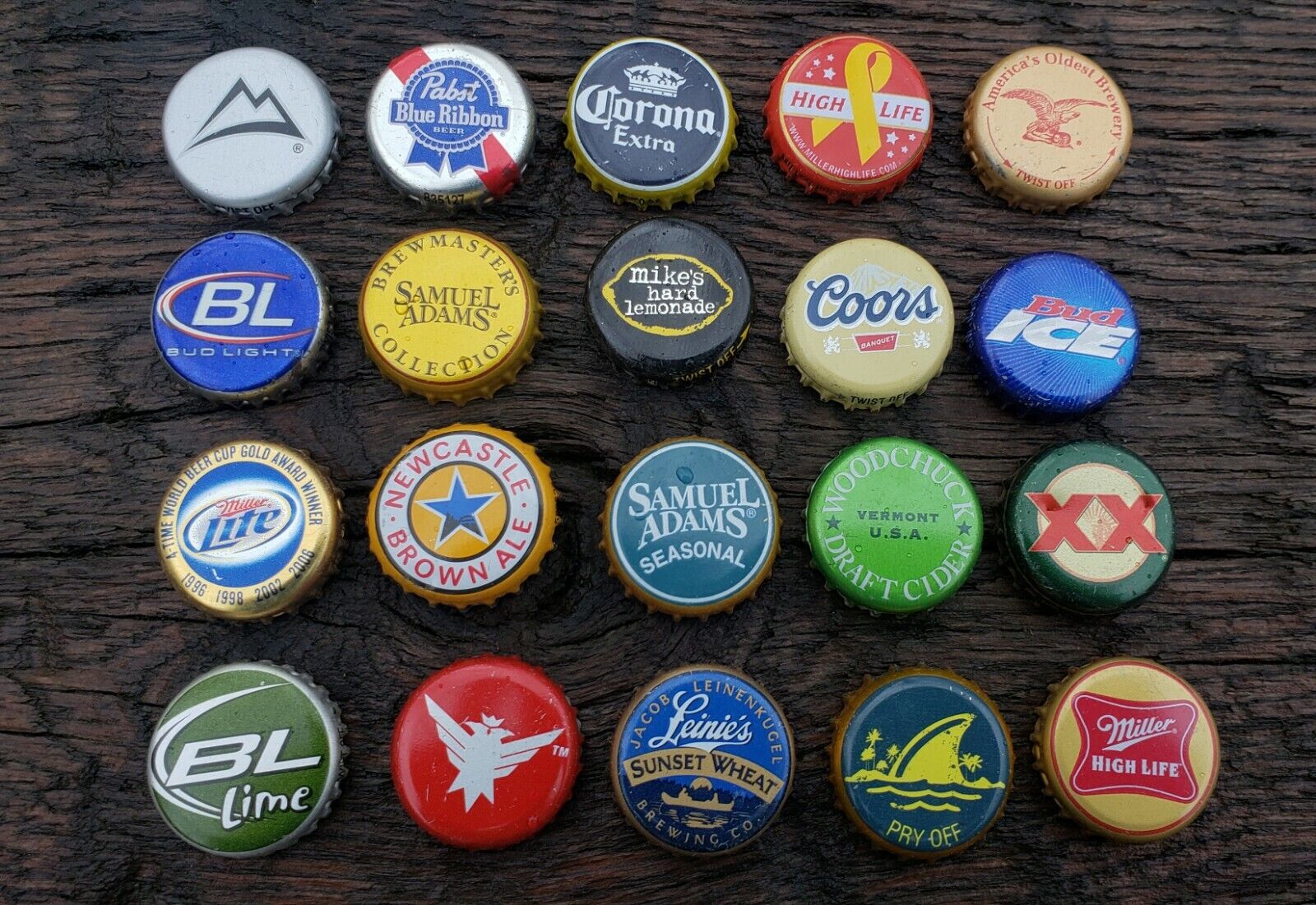 20 Random Beer Bottle Caps Pack