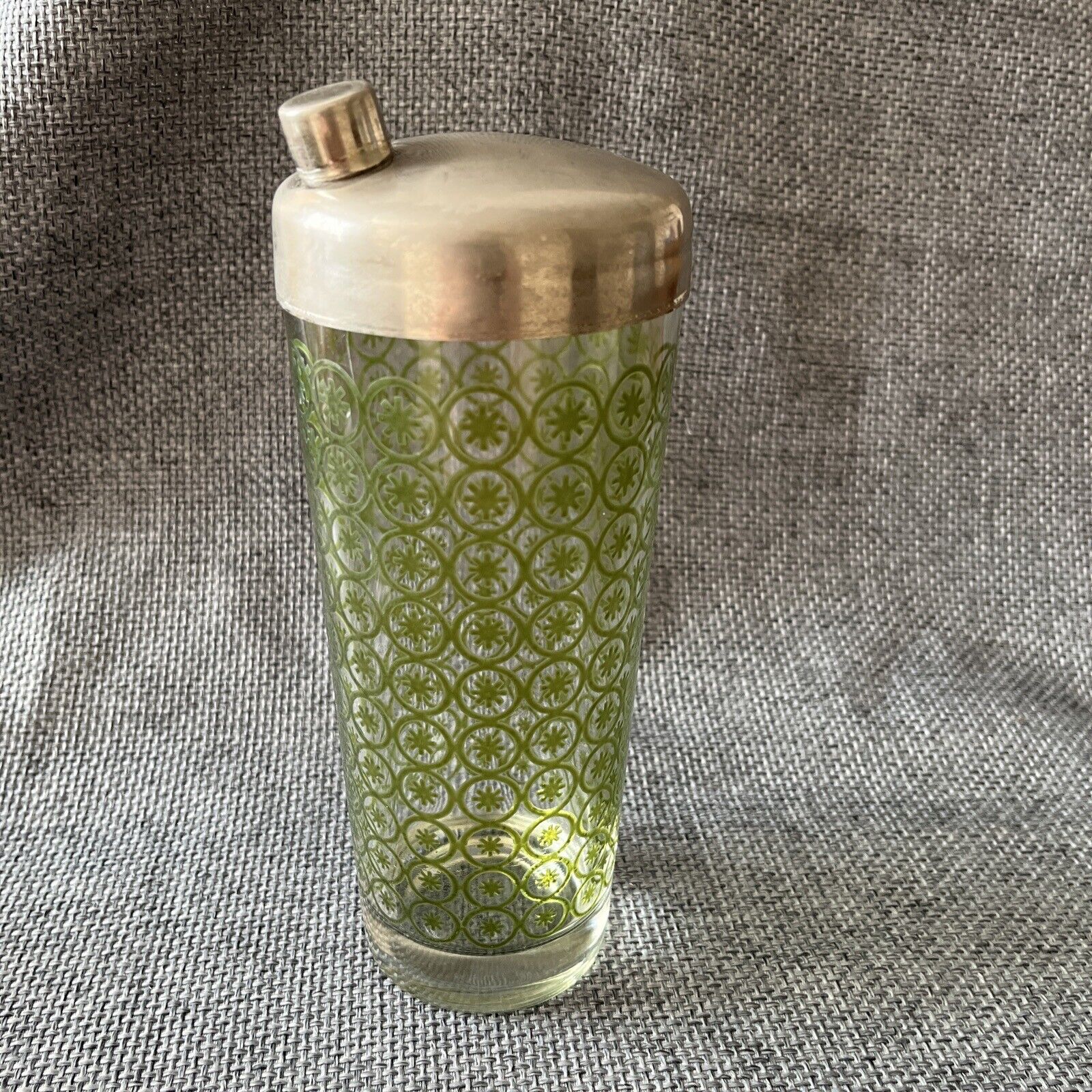 1950s Atomic Green Glass Cocktail Shaker - 9.5