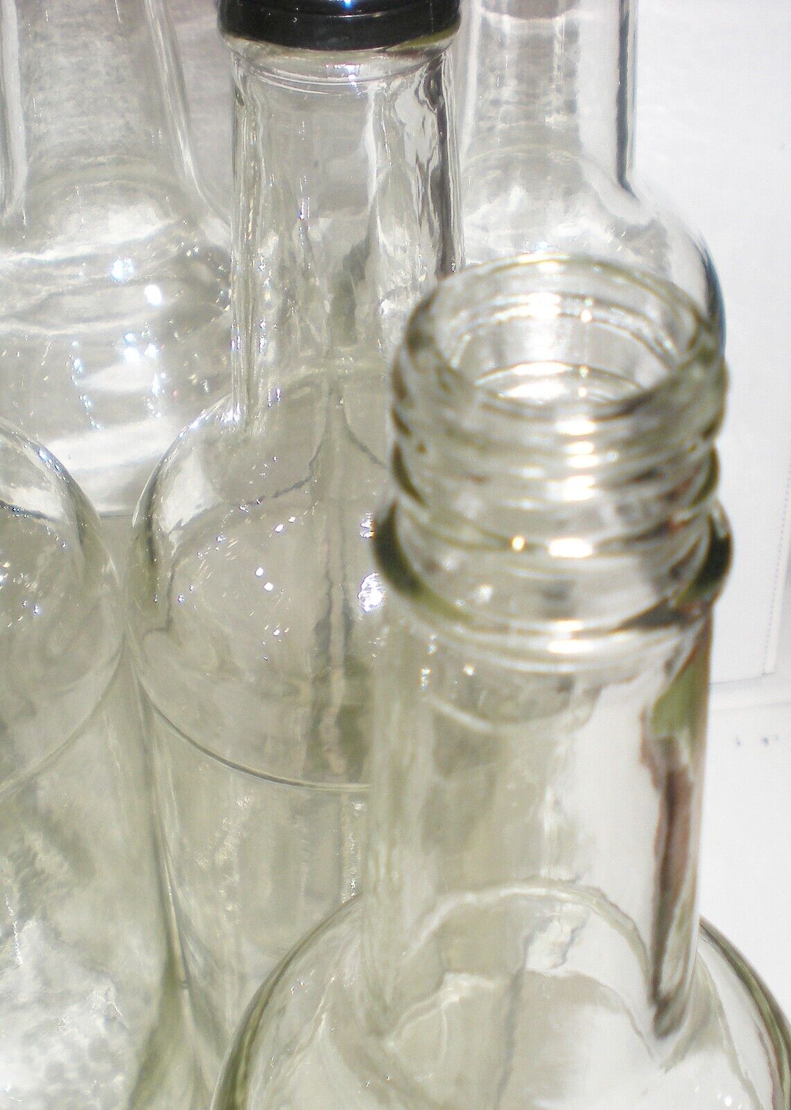 12pc 750ml Clear Glass Bottles with Screw Caps