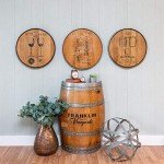Whiskey Barrel Head Distillery Bar Sign Decor