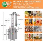 YUEWO Stainless Steel Distillery Kit for Home Brewing