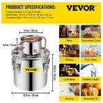VEVOR 9.6Gal Copper Whiskey Distilling Kit