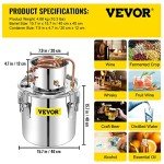 VEVOR 50L Whiskey Distilling Kit with Thermometer