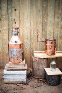 5 Gallon Copper Moonshine Still - US Flag Design
