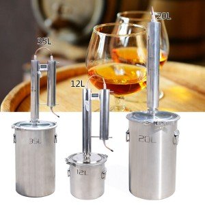 US 12/20/35L Alcohol Distiller Brewing Kit Moonshine Still Stainless Wine Boiler