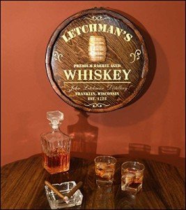 Personalized 21-Inch Whiskey Barrel Head Sign