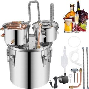 VEVOR 3 Pots 5 Gal Moonshine Copper Distiller