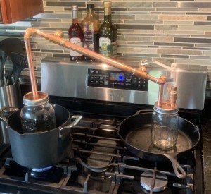 Stove Top Water Bath Still for Herb Extraction