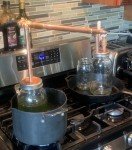 Stove Top Water Bath Still for Herb Extraction