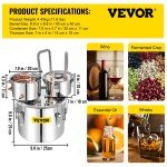 VEVOR 3Gal Alcohol Distiller Home Brew Kit