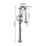 Copper Distillation Tower with Sight Glass 2" Still