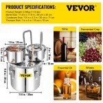 VEVOR 5 Gal Copper Moonshine Still Kit