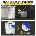 VEVOR 55LBS/24H Stainless Steel Ice Maker