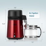 Stainless Steel 4L Water Distiller for Home