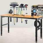VEVOR Adjustable Workbench with Power Outlets