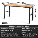 VEVOR Adjustable Workbench with Power Outlets
