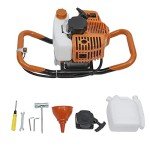 Gas Powered Earth Auger with Various Bits