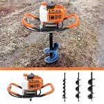 Gas Powered Earth Auger with Various Bits