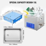 VEVOR 15L Professional Ultrasonic Cleaner with Heater