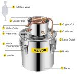 VEVOR 9.6Gal Stainless Steel Alcohol Distillery Kit