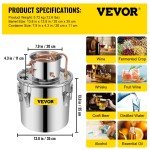 VEVOR 8 Gallon Stainless Steel Alcohol Still