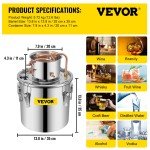 VEVOR Moonshine Still Distillation Kit (3-13.2 Gal)