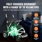 VEVOR Electric Wheelchair - Lightweight & Foldable