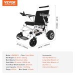 VEVOR Electric Wheelchair - Lightweight & Foldable