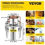 VEVOR 13.2Gal Moonshine Distilling Kit with Water Pump