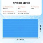 VEVOR 32x16 ft Solar Pool Cover Blanket