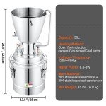 VEVOR 30L Alcohol Distiller Kit for DIY Home Brew