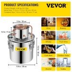 VEVOR 9.6Gal Stainless Steel Alcohol Distillery Kit