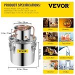 VEVOR 3Gal Stainless Steel Alcohol Distillery Kit