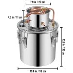 8 Gallon Stainless Steel Moonshine Distiller Kit