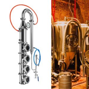 4" Copper Moonshine Flute Still with Bubble Plates