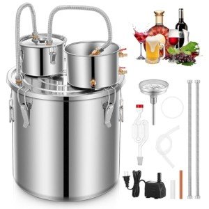 50L Alcohol Still Kit with Thermometer & Pump