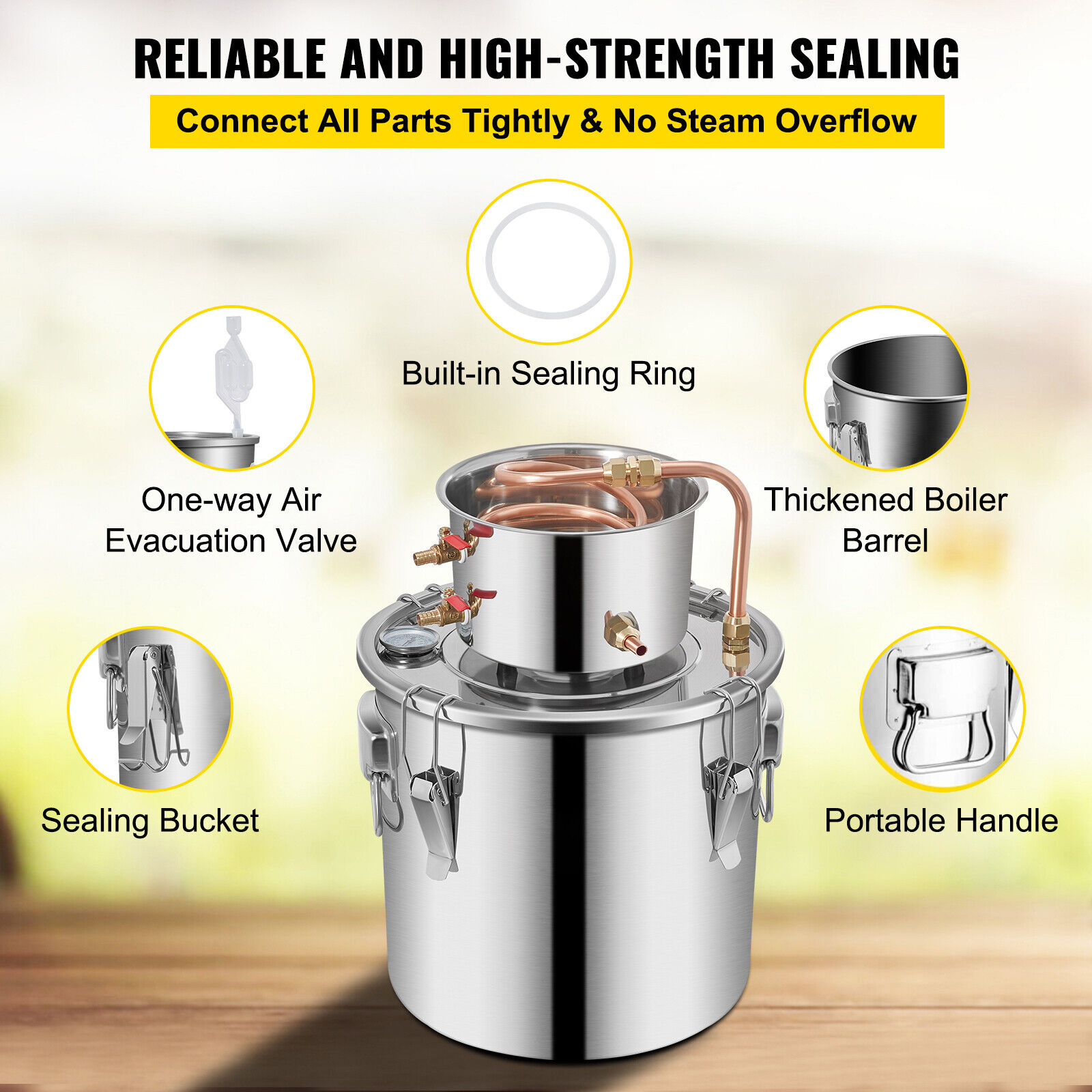 VEVOR 2 Pot Moonshine Still Distillery Kit 3 Gal