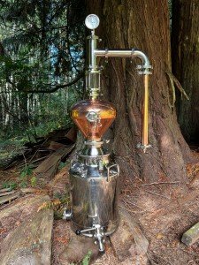 Copper Pot Still with Whiskey Helmet and Bubble Plate