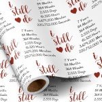 RUSPEPA 7th Anniversary Copper Wedding Wrapping Paper