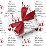 RUSPEPA 7th Anniversary Copper Wedding Wrapping Paper