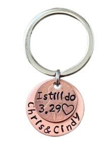 Lucky Copper Penny Keychain Anniversary Gift