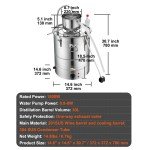 VEVOR 9Gal Alcohol Distiller with Thumper Keg