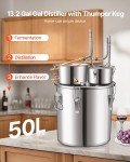 Stainless Steel 13-Gallon Distillery Kit with Thermometer