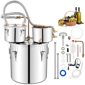 5-Gallon Stainless Steel Alcohol Distiller with Thermometer