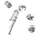 Tubular Distillation Tower with Sight Glass – 13-26 Gallon